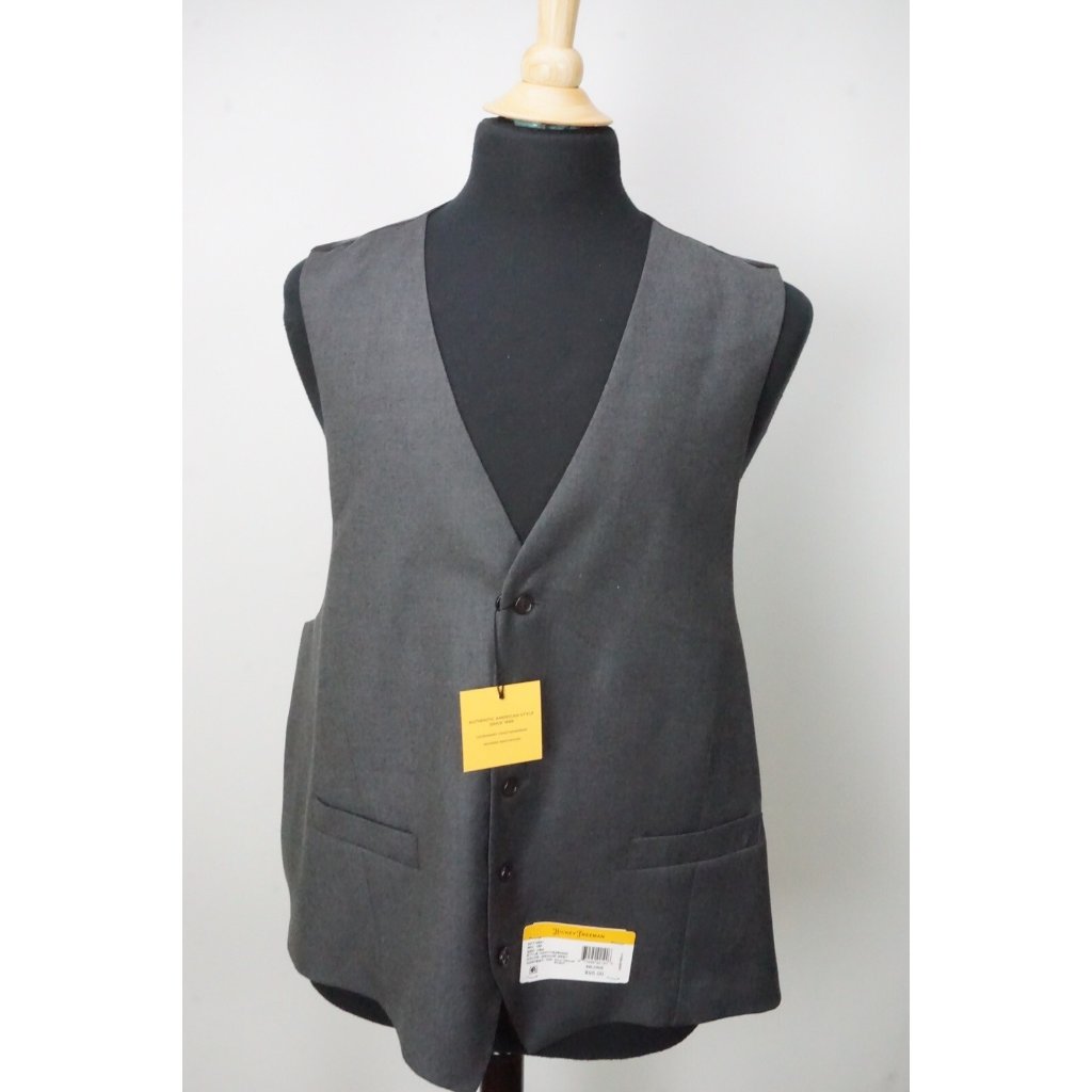 Hickey Freeman Current Medium Gray Wool Natural Stretch Vest Sz 52l Brand New